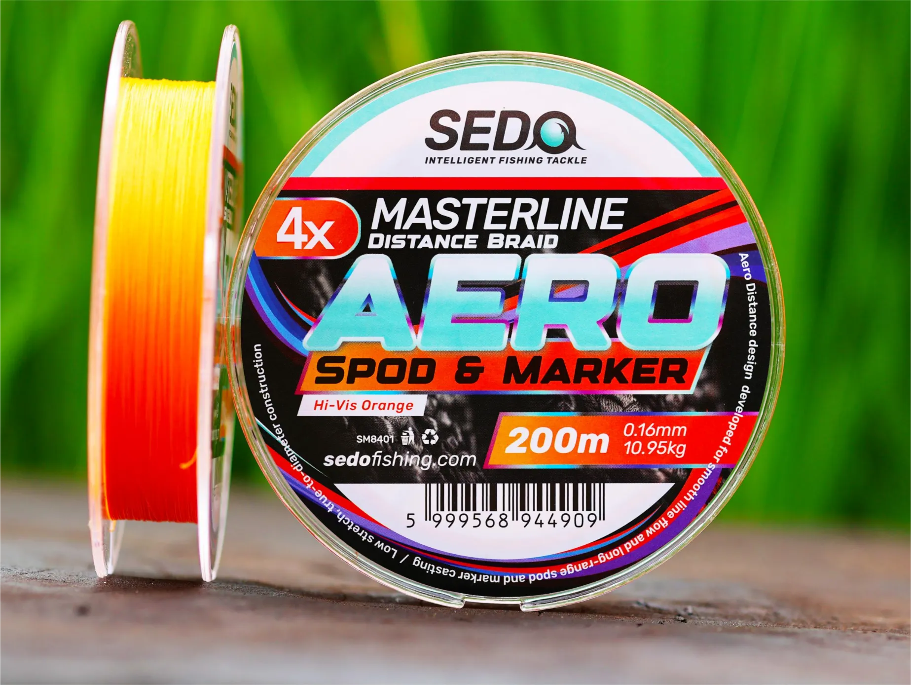 Masterline 4X Aero Distance Braid – Spod & Marker – Hi-Vis Orange – 200 m
